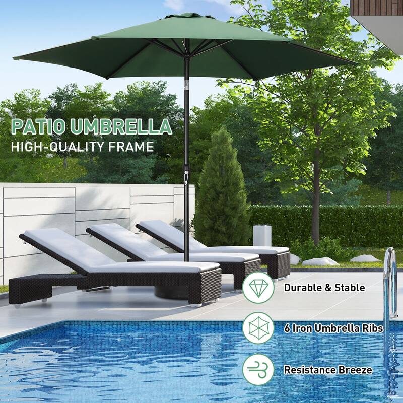 Ainfox 9ft Outdoor Patio Umbrella Without Base for Garden, Patio, Swimming Pool