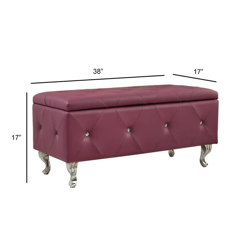 Upholstered Tufted Storage Bench