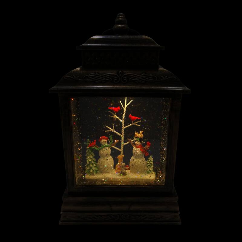 Snowmen with Cardinals Snowglobe with LED and Music - N/A