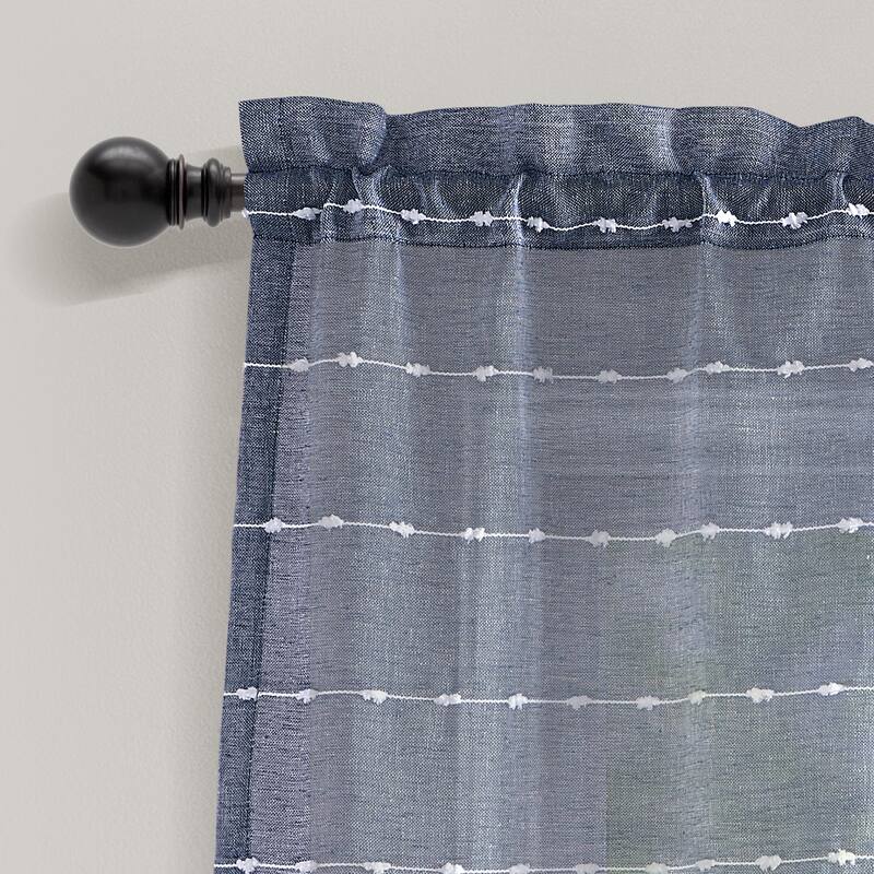 Lush Decor Farmhouse Textured Sheer Valance Single..