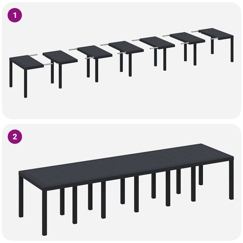 vidaXL Garden Dining Set 15 pcs Poly rattan - 39 x 138 x 29