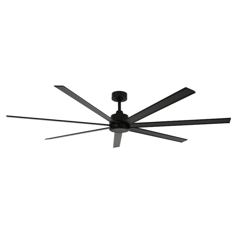 Lucci Air 72-inch Atlanta Indoor/Outdoor DC Ceiling Fan with LED Light and Remote - Black with Black Blades