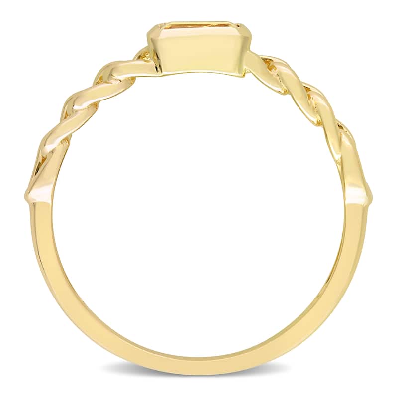 Miadora 10k Yellow Gold Citrine Stackable Link Ring