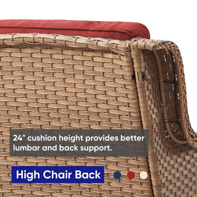 ArcoBay Wicker PE Rattan Outdoor Patio Swivel Glider Chairs with 4'' Olefin Cushions (2-Pack)