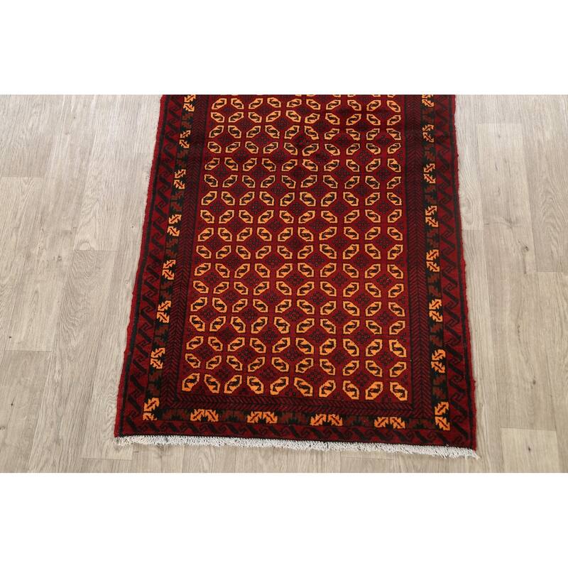 Geometric Balouch Persian Traditional Area Rug Wool Hand-knotted - 3'3" x 6'3"