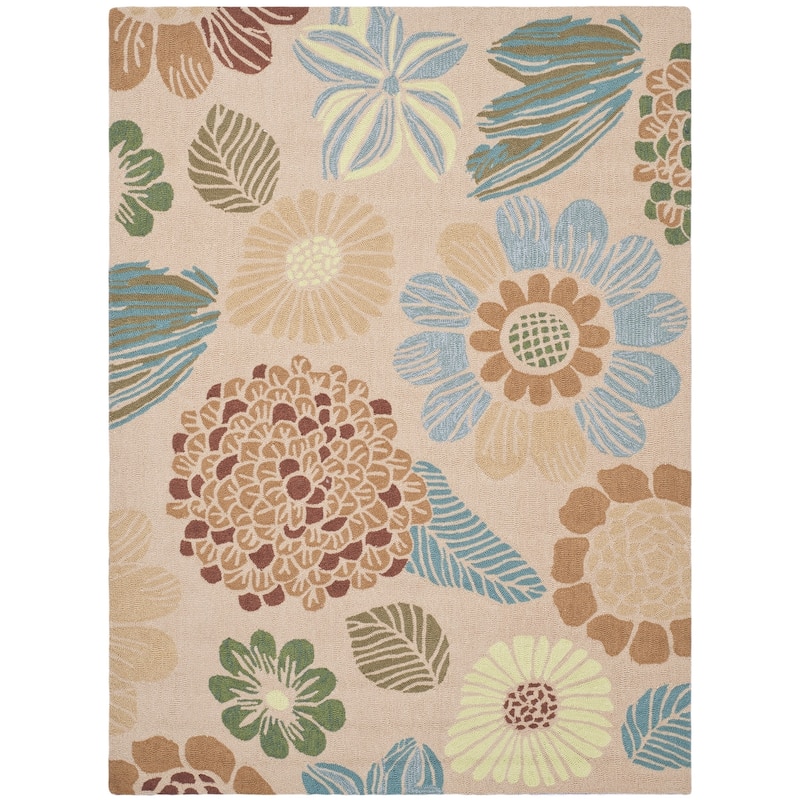 SAFAVIEH Handmade Four Seasons Anoeska Floral Rug - 4' x 6' - Creme