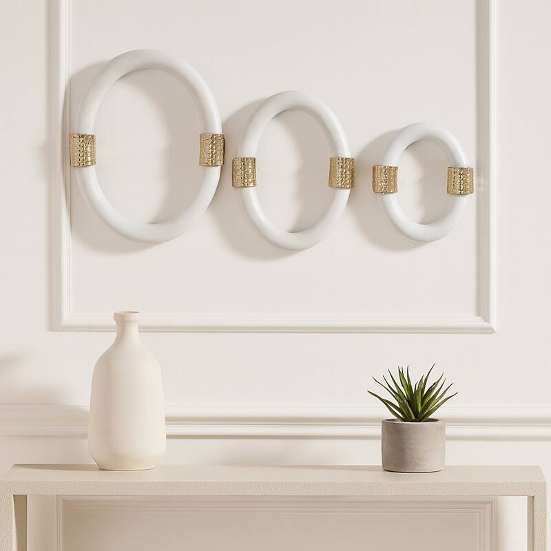 Metal Wall Hangings Decorative Rings (Set of 3) - 14/12/10