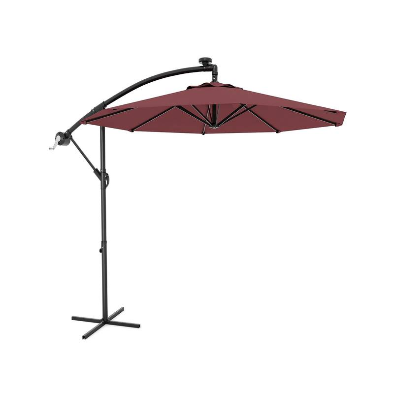 Cantilever Umbrella, with 360° Rotating - Wine Red