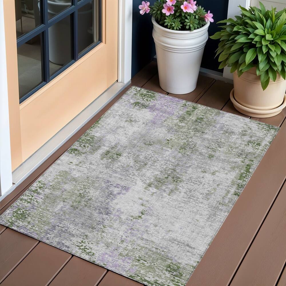HomeRoots Abstract Transitional Rectangle Outdoor Rug