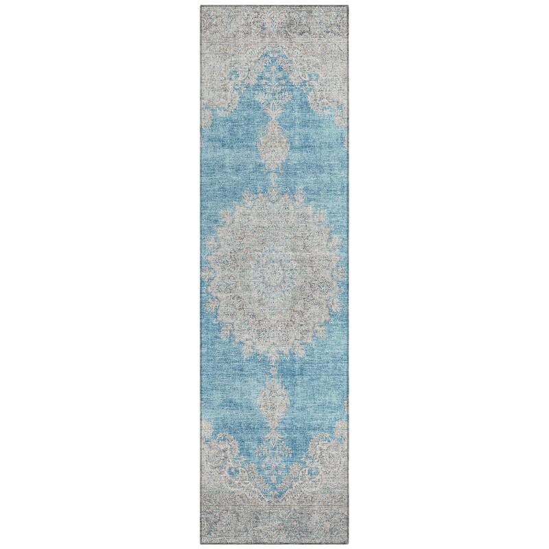 Machine Washable Indoor/ Outdoor Vintage Traditional Chantille Rug