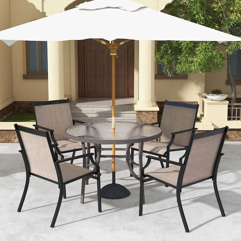 Costway 2 Piece Patio Dining Chairs Large Outdoor Chairs with - See Details