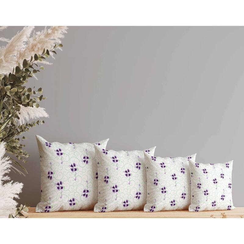 Orchid Artistry Indoor/Outdoor Reversible Throw Pillow Green and Violet