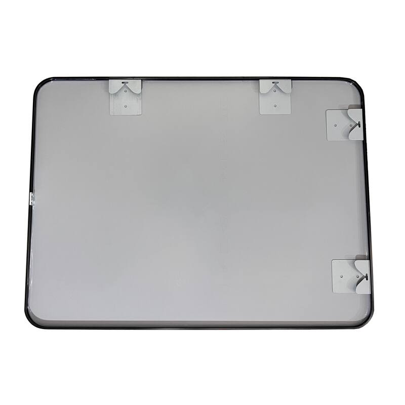 32 in. W x 24 in. H Rectangular Framed Wall Bathroom Vanity Mirror in Black