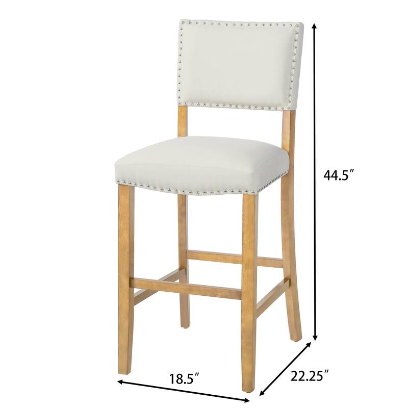 Mayfield Contemporary Linen Barstool (Set of 2) by Christopher Knight Home - 22.25" D x 18.50" W x 44.50" H