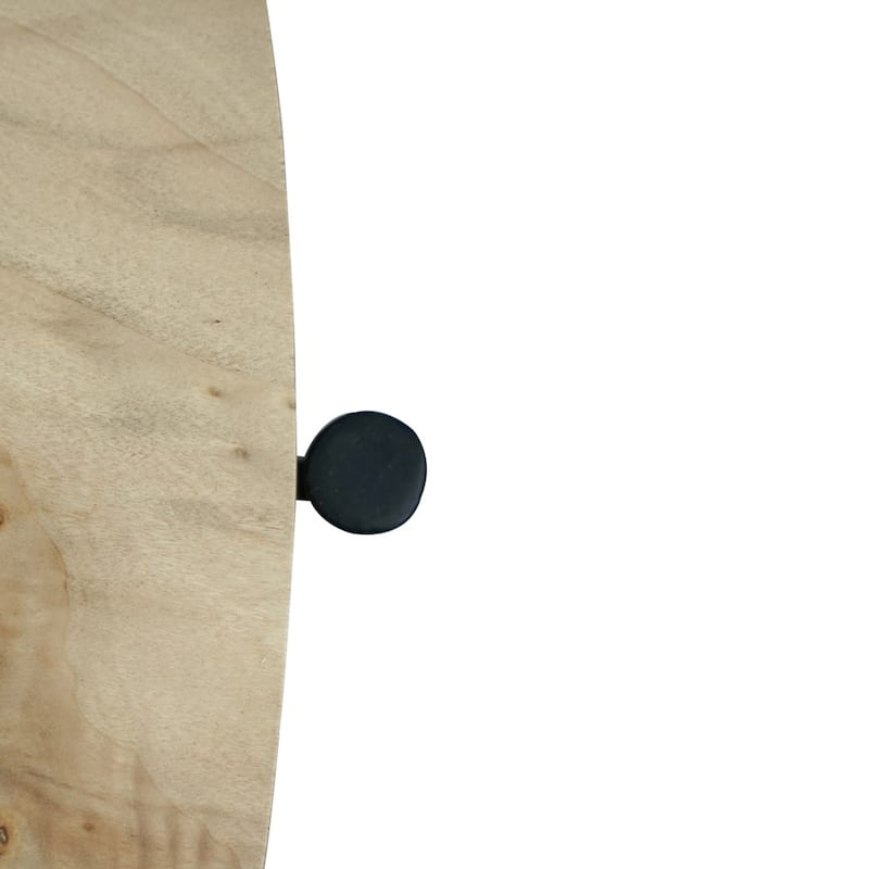Sevita Eliana Round Burl Wood & Black Metal Coffee Table, 36" L x 36" W x 18" H - 36" Diameter x 18" H