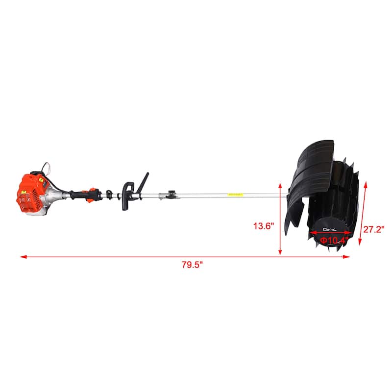 Gasoline Power Sweeper,52CC 2-Stroke Handheld Sweeping Broom,Snow,Lawn - BROOM-BRUSH-27.2x10.4"
