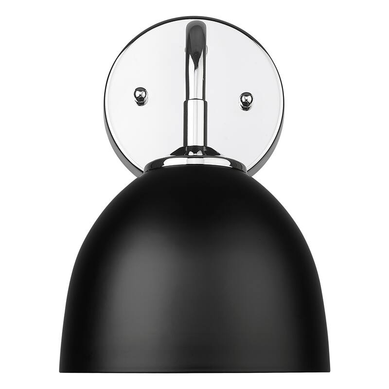 Yep by Golden Lighting Zoey 1-light Wall Sconce in Chrome and Matte Black shade