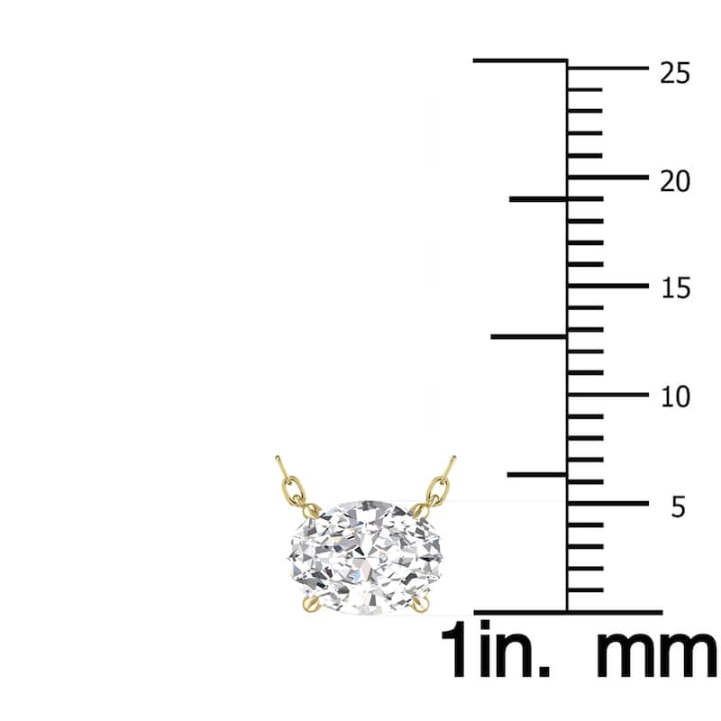 Marquee Lab Grown 3/4 CTW Floating Oval Diamond Solitaire Pendant in 14K Yellow Gold
