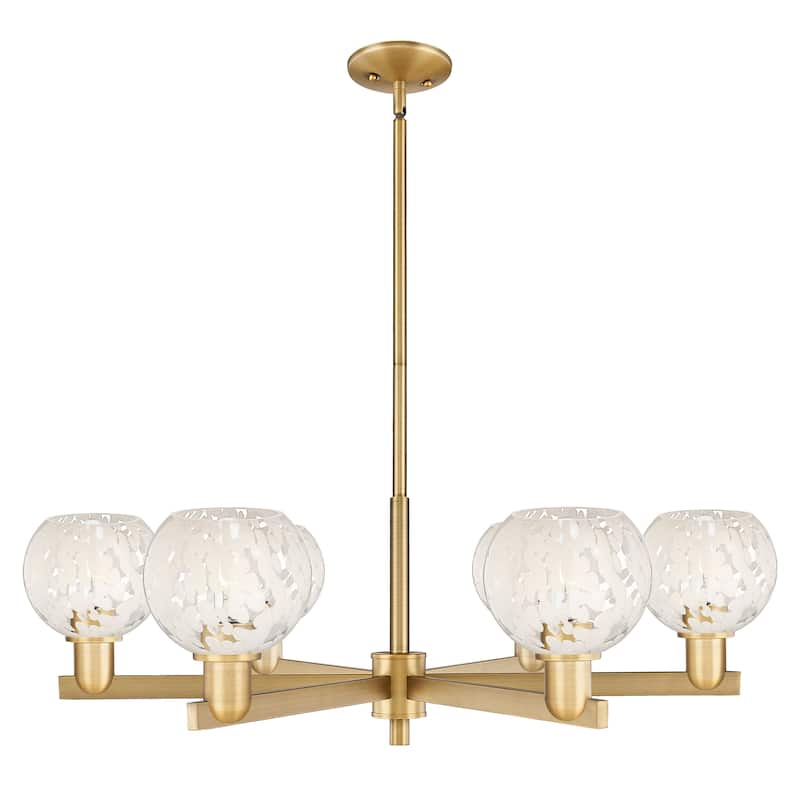 Innovations Lighting Endless Possibilities Arcadia - White Mouchette - 6 Light 36" Stem Hung Chandelier - Brushed Brass