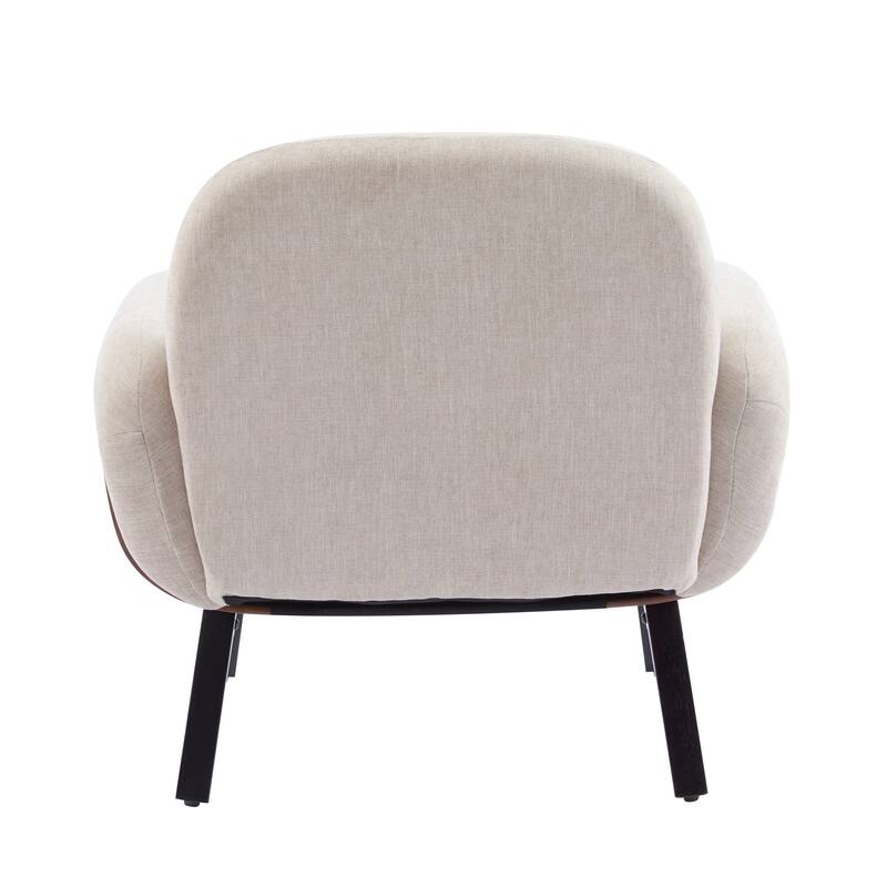 Christopher Knight Home - Modern Upholstered Accent Arm Chair with Round Arms and Solid Wood Legs