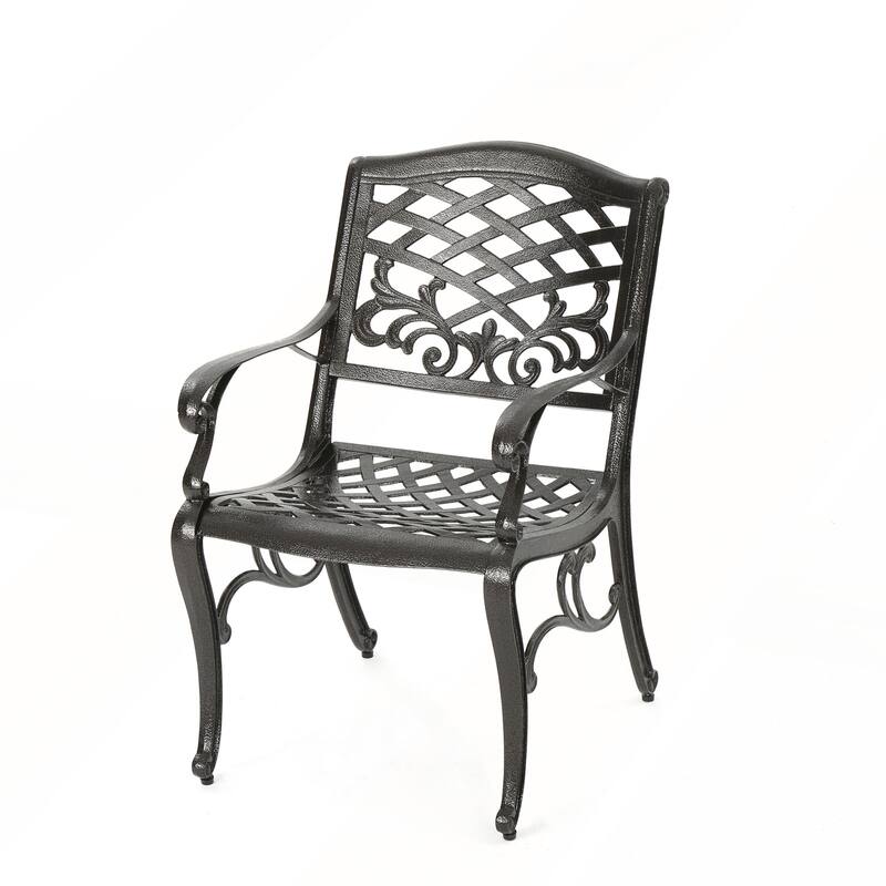 Contemporary Cast Aluminum Patio Dining Set Weather Resistant