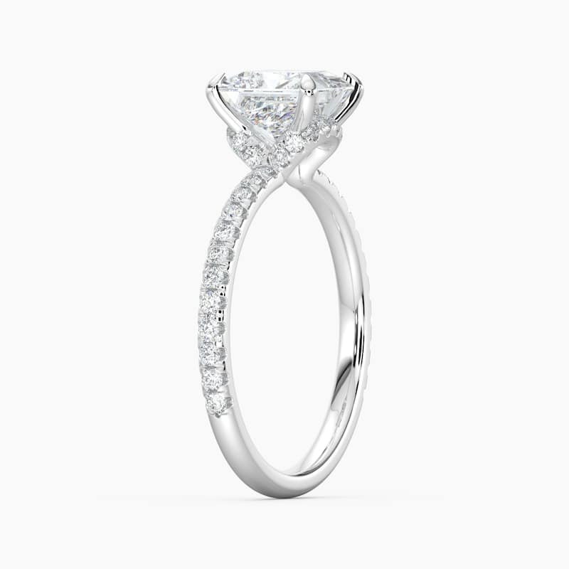 Auriya 14k Gold Princess Lab Grown Unique Loop Diamond Halo Engagement Ring 1.00 to 5.00 ct. tw. (F-G, VS)