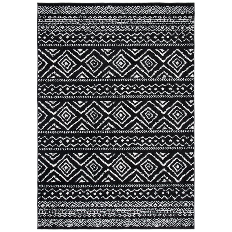 SAFAVIEH Tulum Vassilia Moroccan Boho Distressed Rug - 2' x 5' - Black/Ivory