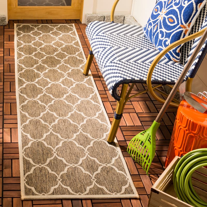 SAFAVIEH Beach House Caetana Indoor /Outdoor Waterproof Patio Backyard Rug - 2'2" x 12' Runner - Beige/Cream