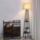 Modern Floor Lamp with Shelves Wood Standing Storage Floor Lamp - 1 ...