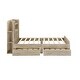 preview thumbnail 8 of 28, Twin Size Platform Bed Frame with LED Headboard, 2 Drawers, and 6 Storage Shelves, Solid & Silent Construction, Oak Finish