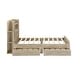 preview thumbnail 8 of 13, Twin Size Wood Bed Frame Slat Support Storage Platform Bed with Storage Headboard and 2 Drawers Slats Supports - Natural