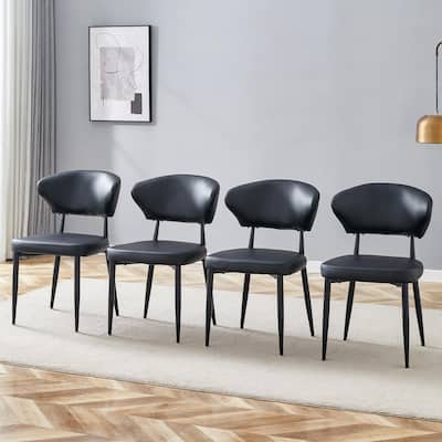 Roomfitters Ergonomic Dining Chairs with Curved Backrest, Minimalist Design Set of 4 for Dining Room or Office