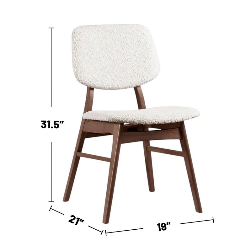 Oval Wooden Dining Set with with Angled Legs in Walnut and Beige