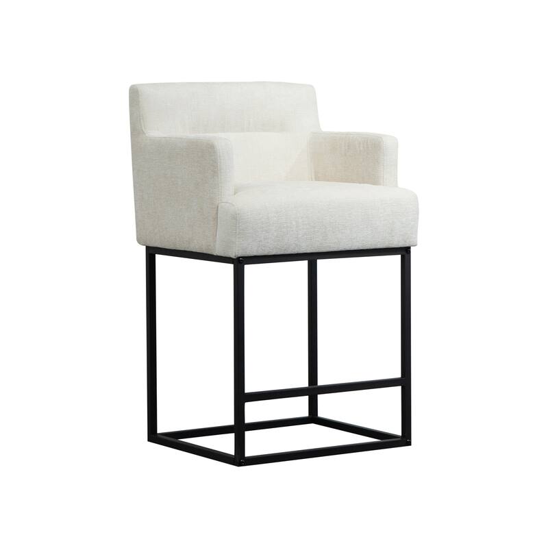 House Hold Counter Height Bar Stools Set of 2,Modern Square PU Bar Stool