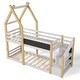preview thumbnail 30 of 34, Twin House Bunk Bed with Stairs & Blackboards - Playful Design for Kids