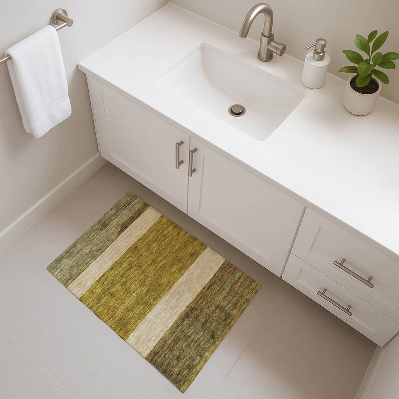 Premium Washable Super Soft Ombre Gabbeh Mayfield Rug - Gold - 1'8" x 2'6"