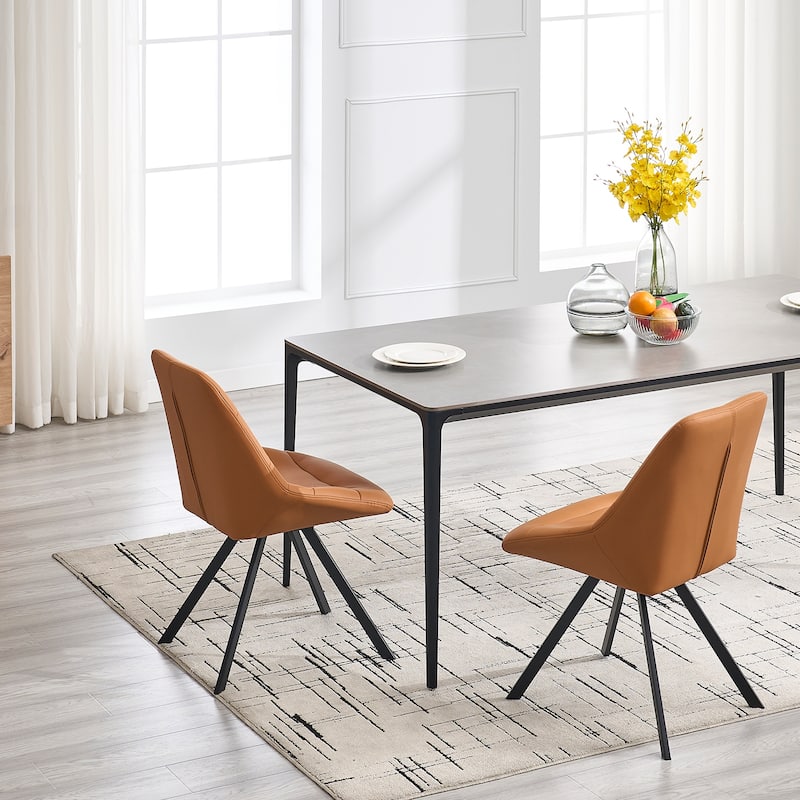 Dining Chair,Thickened Fabric Chairs With Metal Legs Set Of 2