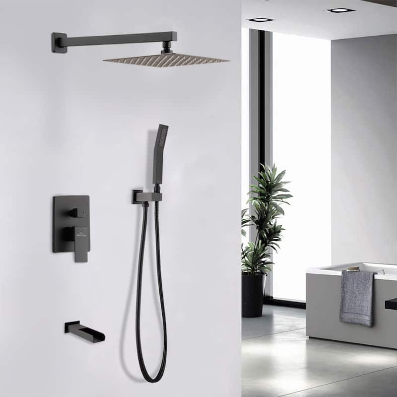 Proox 12" Single Handle 2-Spray Shower Faucet Waterfall Tub Faucets