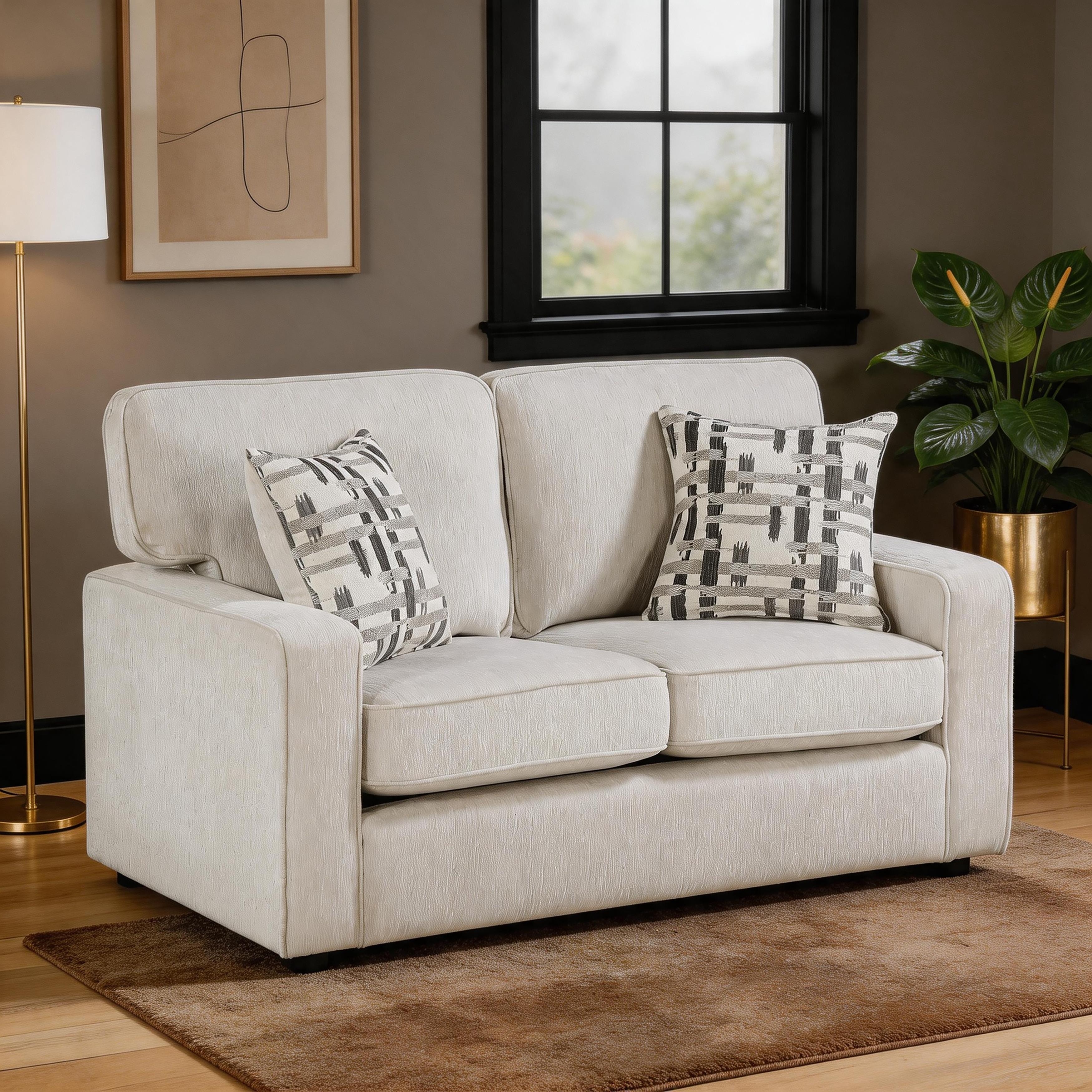 Worchester 59.5" Chenille Living Room 2-Seater Loveseat with Pillows
