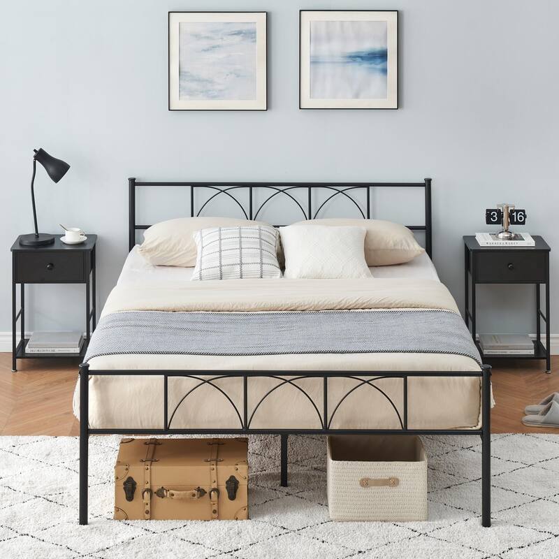Bed Frame with Headboard and Footboard