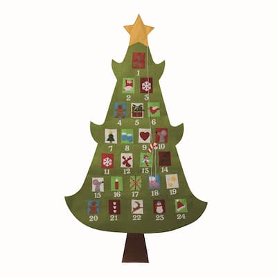 Transpac Polyester 60 in. Multicolor Christmas Felt Bright Tree Advent Calendar - Mutlicolor