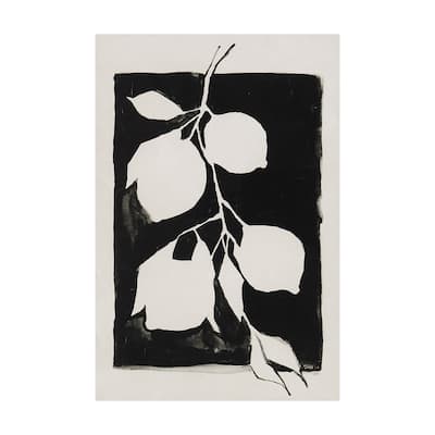 Lemon Branch Silhouette (30 x 45) Canvas Art Print