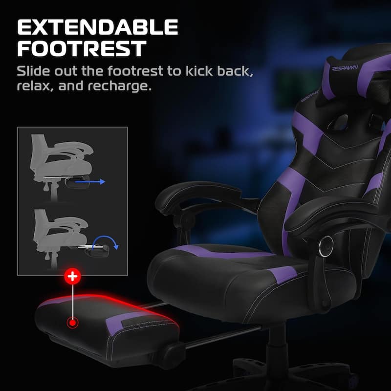 RESPAWN 110 Pro Gaming Chair - Gaming Chair with Footrest, Ergonomic Computer Desk Chair
