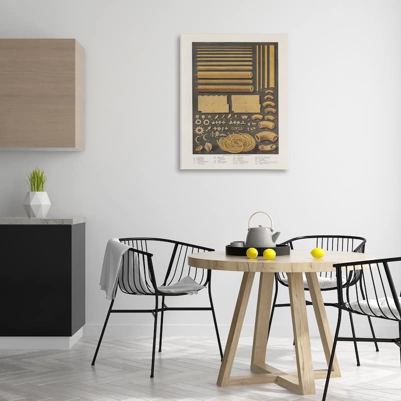 Stupell Various Pasta Shapes Vintage Canvas Wall Art Design By Phillipa Katz