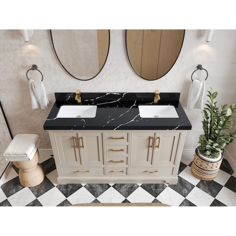 Willow Collections 60 in. W x 22 in. D Charlotte Double Sink Bathroom Vanity with Countertop