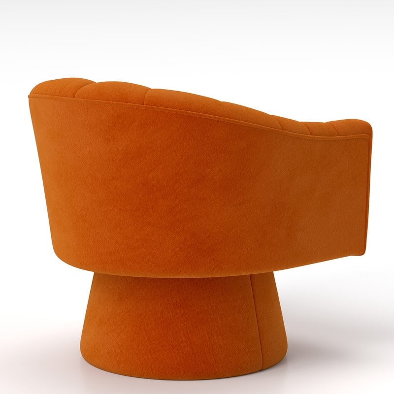 SEYNAR Modern Glam Velvet Upholstered Round Swivel Accent Arm Barrel Chair for Living Room