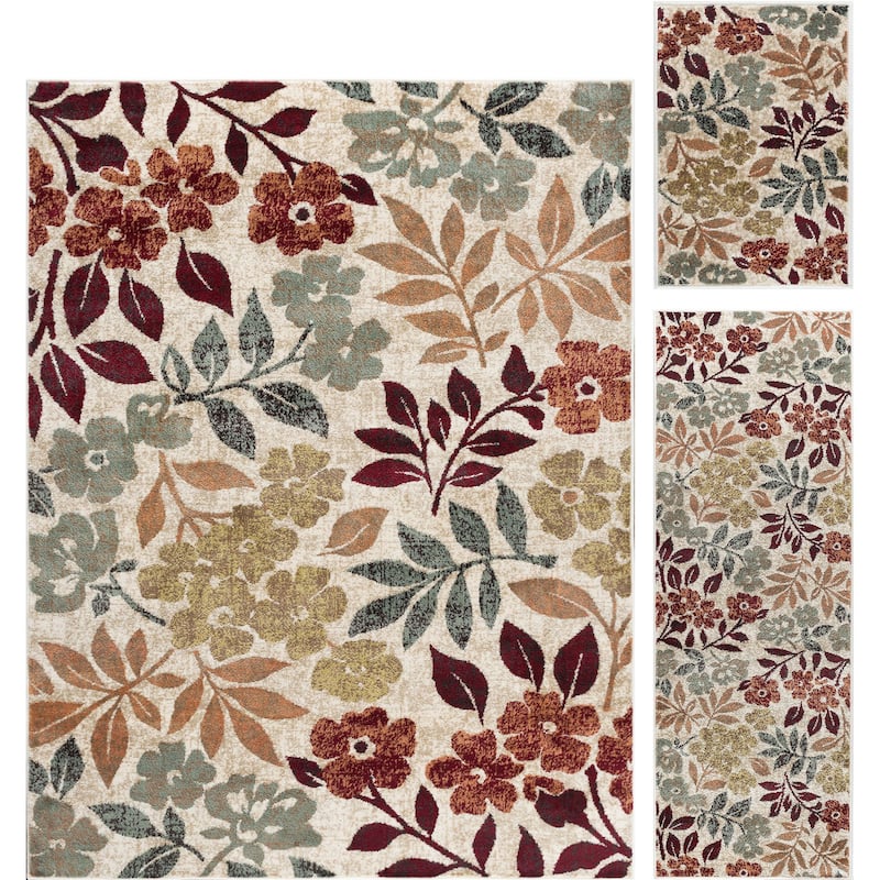 Decora Shabby Chic Floral Indoor Area Rug