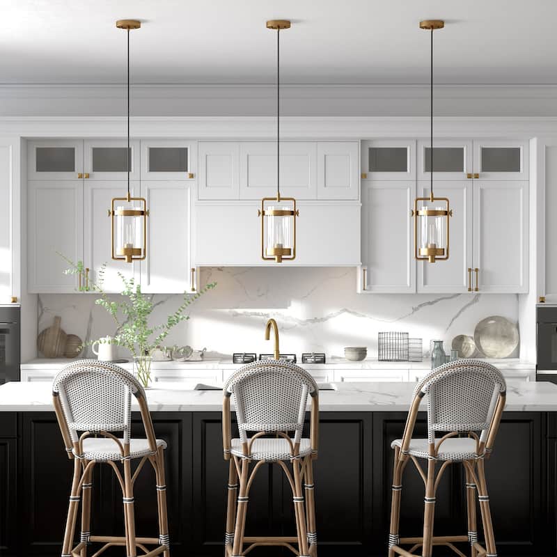Orion 11" Wide Industrial Pendant with Glass Shade - 11" Wide