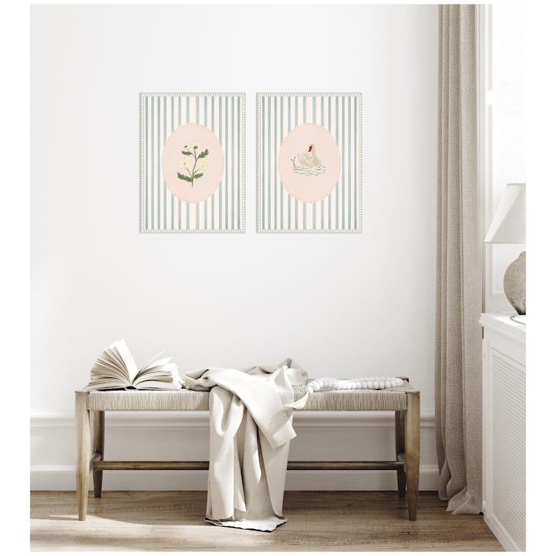 Kate and Laurel Striped Heritage 2 Piece Framed Canvas Wall Art Set by Nikita Jariwala