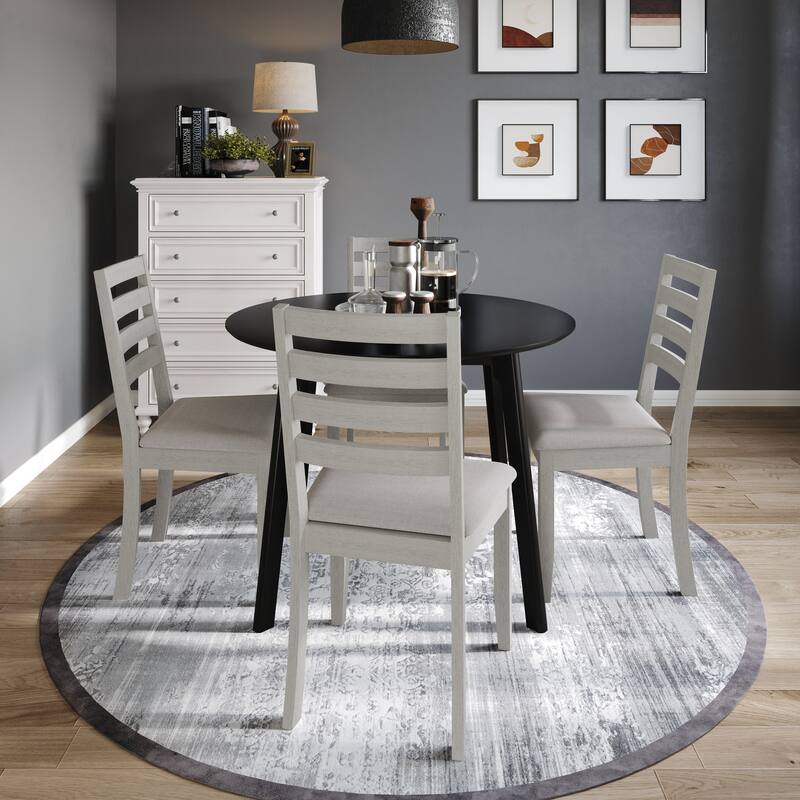CraftPorch Timeless 4-Piece Chair and Round Table Wooden Dining Set